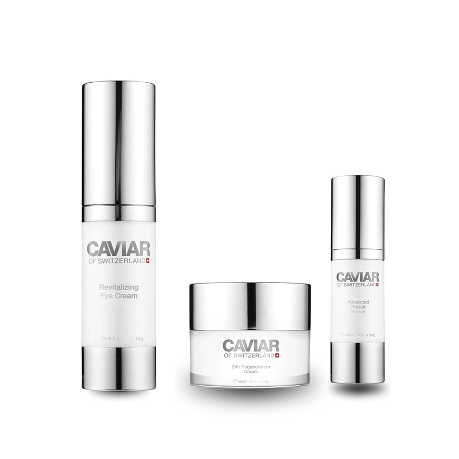 The Swiss Caviar Trinity set of three Caviar of Switzerland products